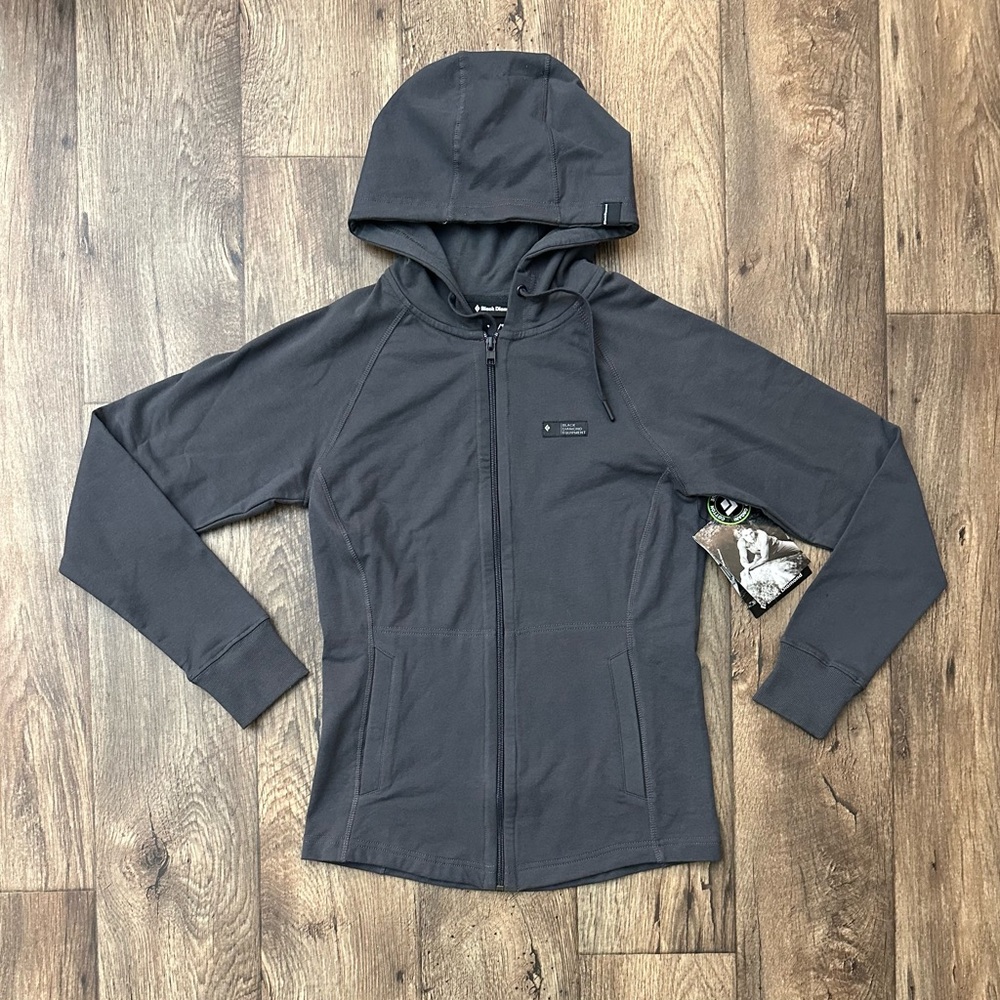 Black Diamond equipment cotton hoodie full zip Women’s Size XS Dark gray